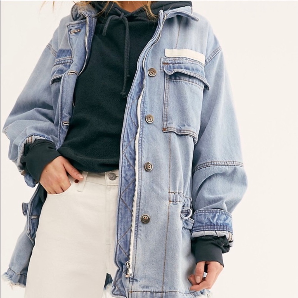 Free People Oversized Denim Jacket. Sz S